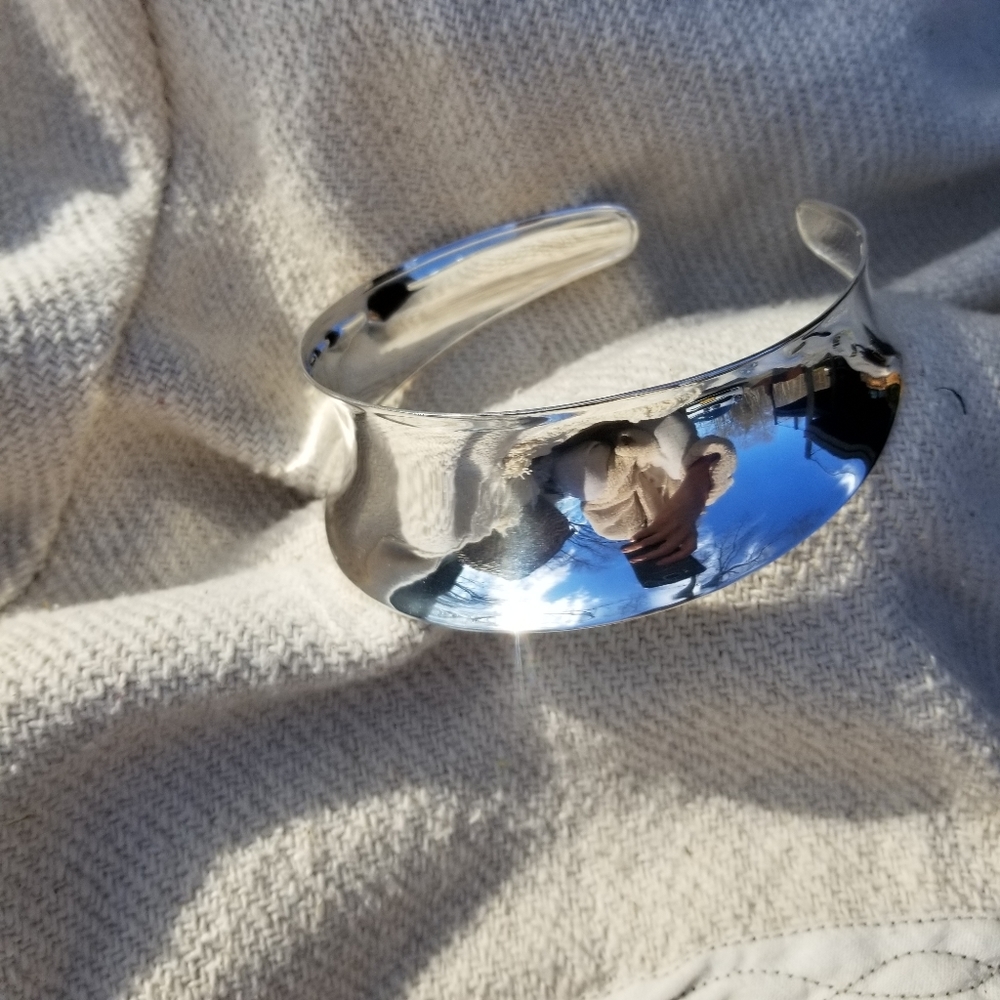 Sterling Silver on brass choker collar necklace